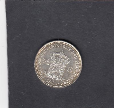 Beschrijving: 1/2 Gulden WILHELMINA 